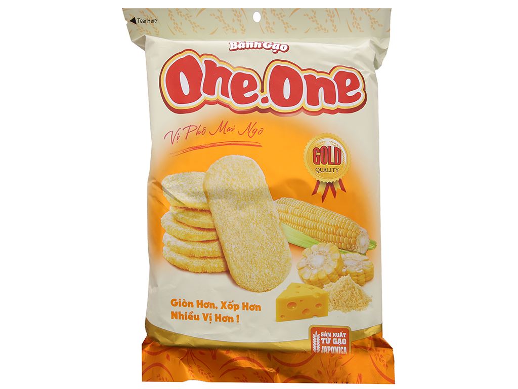 Bánh gạo ngọt vị phô mai bắp One One gói 118g