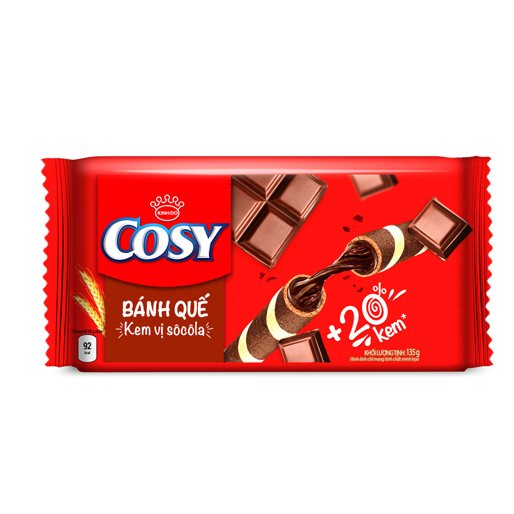 Bánh quế Cosy vị kem socola gói 135g