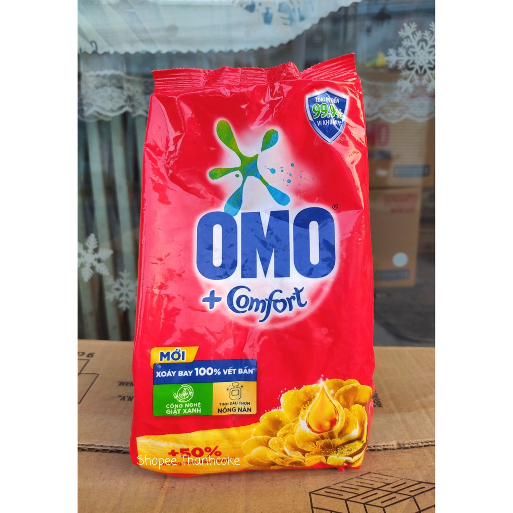 Bột giặt OMO Comfort tinh dầu thơm nồng nàn xoáy bay vết bẩn và hương thơm bền lâu 720g