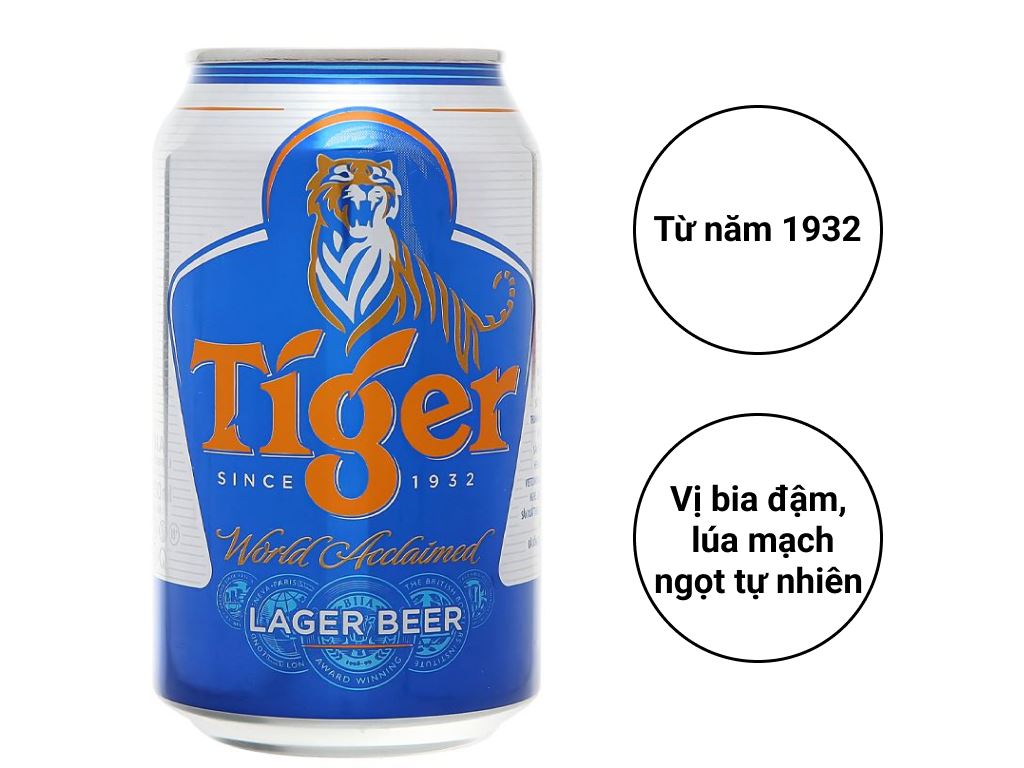 Bia Tiger lon 330ml