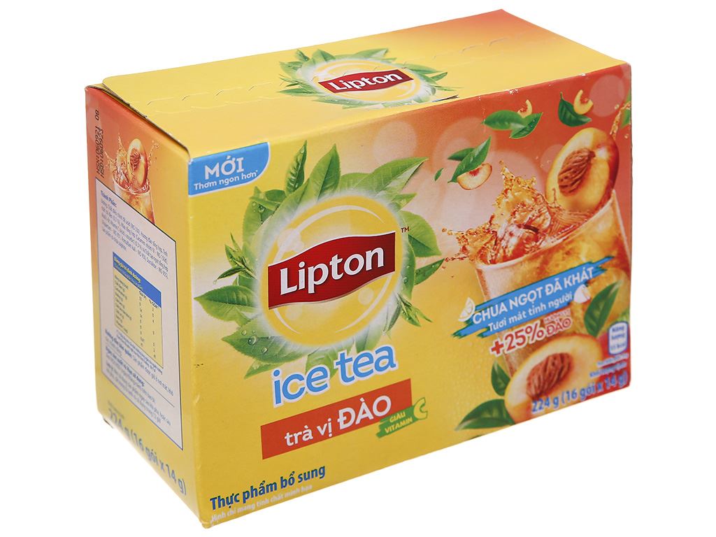 Trà Lipton Ice Tea vị đào hộp 224g (16 gói x 14g)